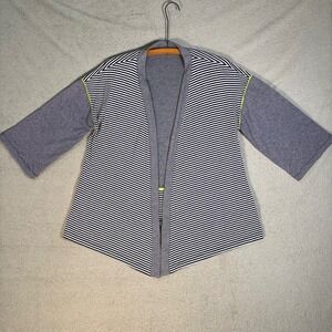 People Like Frank Open Front Cardigan Size L Striped Kimono Jacket USA MAde